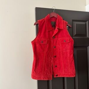 Brandon Thomas Red Leather Vest